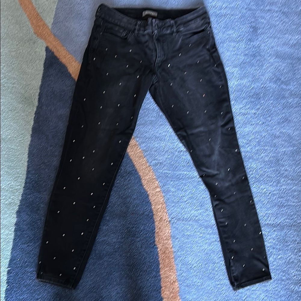 DL1961 Black Studded Jeans- EMMA Low Rise Skinny Kershaw